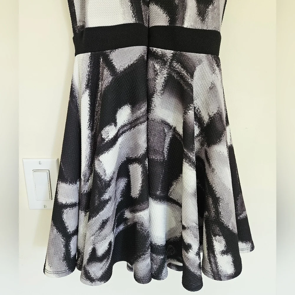 By Debra Black and White Halter Style Dress